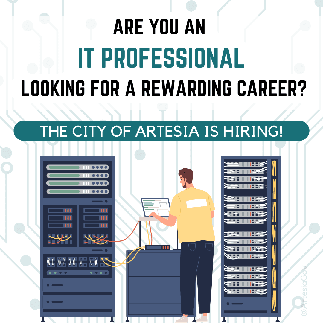 Image shows man working on servers